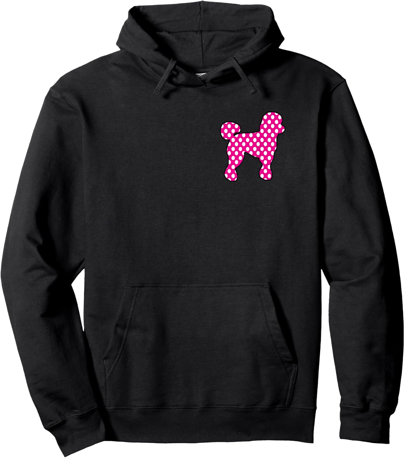 Pink And White Polka Dot Poodle 50s Sock Hop Dance Retro Hoodie - Hoodie | Black