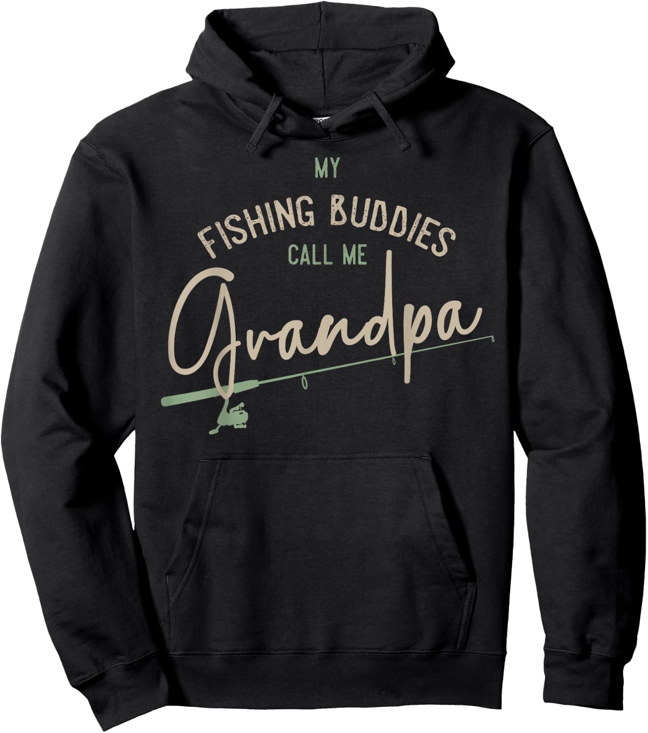 My Fishing Buddies Call Me Grandpa Shirt Fathers Day Gift Hoodie - Hoodie | Black