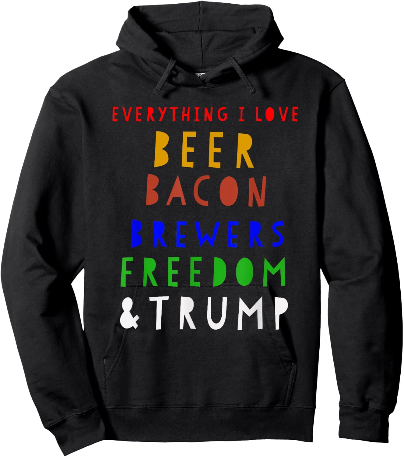Beer Bacon Brewers Freedom & Trump T Shirt Milwaukee Basebal Hoodie - Hoodie | Black