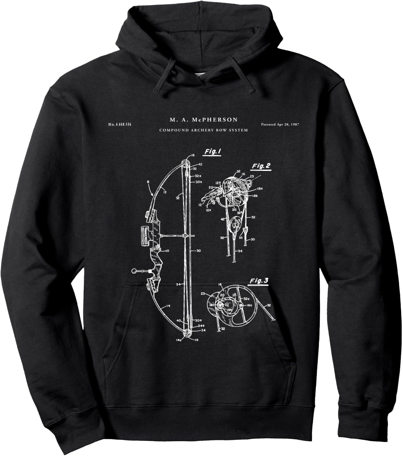 Compound Bow Patent - Archery Hoodie - Hoodie | Black