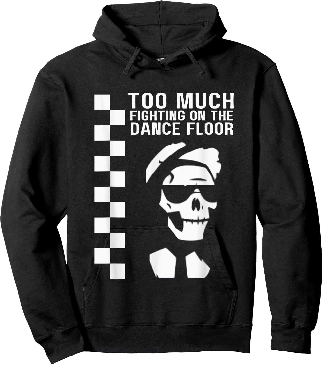 2 Tone Ska Too Much Fighting Skeleton Hoodie - Hoodie | Black