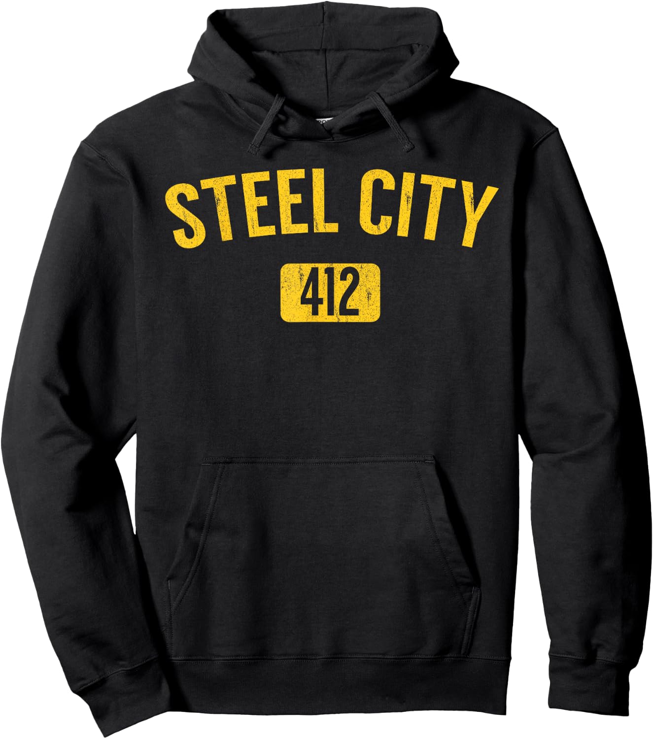 Pittsburgh Pennsylvania Steel City Black and Gold T Shirt Hoodie - Hoodie | Black