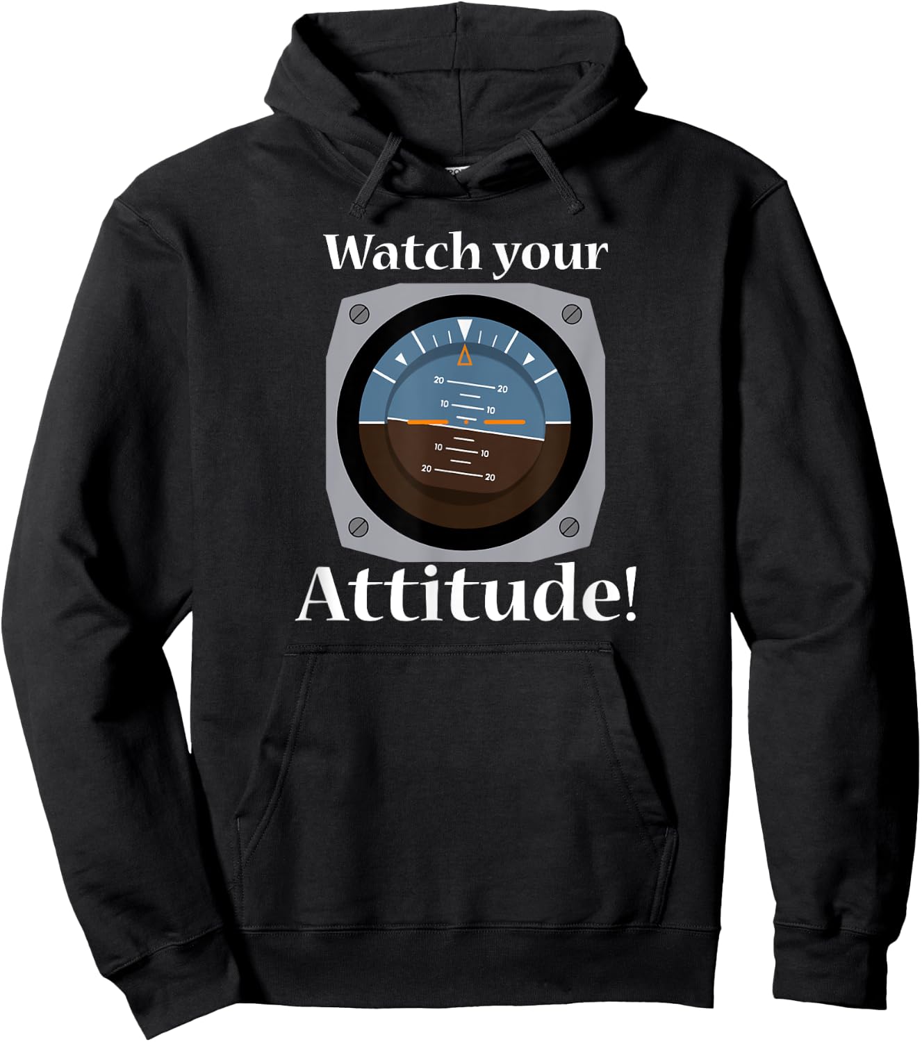 Watch Your Attitude - Funny Aviation Shirt for Pilots Hoodie - Hoodie | Black