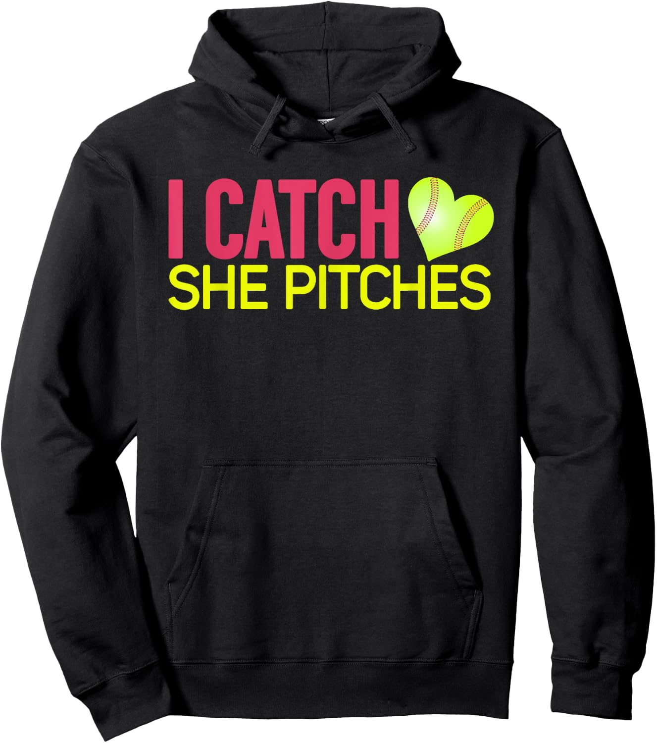 I Catch She Pitches Baseball T Shirt Gift Couples Hoodie - Hoodie | Black