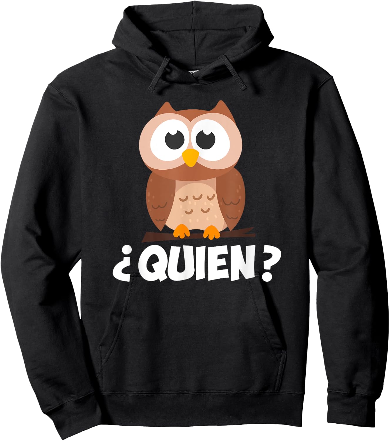 Quien? Who? Owl Funny Spanish Teacher Hoodie - Hoodie | Black