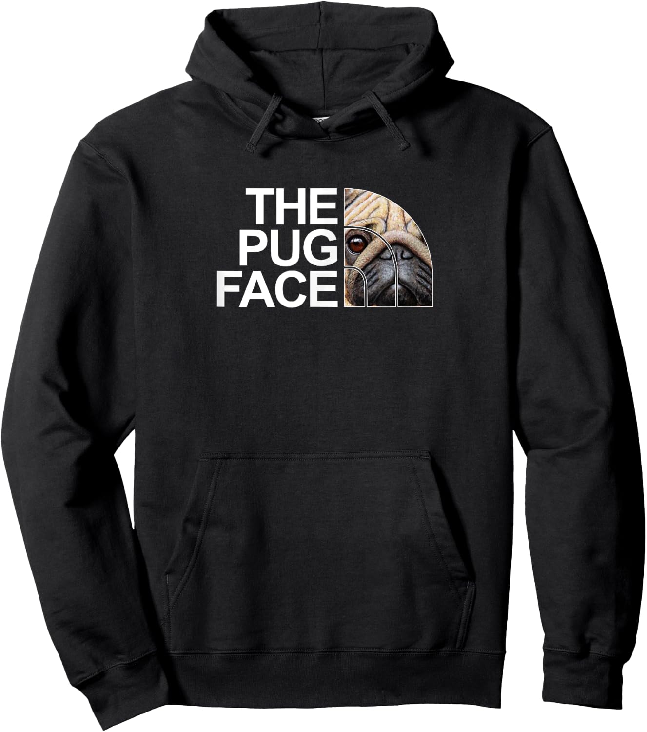 The Pug Face Dog Funny Pug Men Women Girls Kids Hoodie - Hoodie | Black