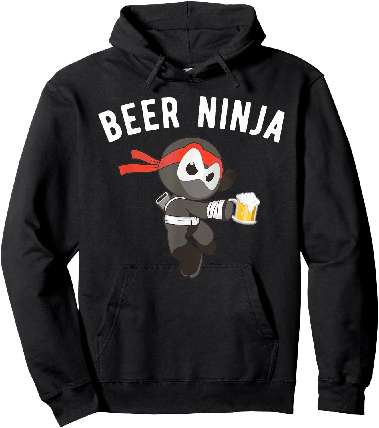 Beer Ninja Shirt, Fun Martial Arts Drinking Gift Hoodie - Hoodie | Black