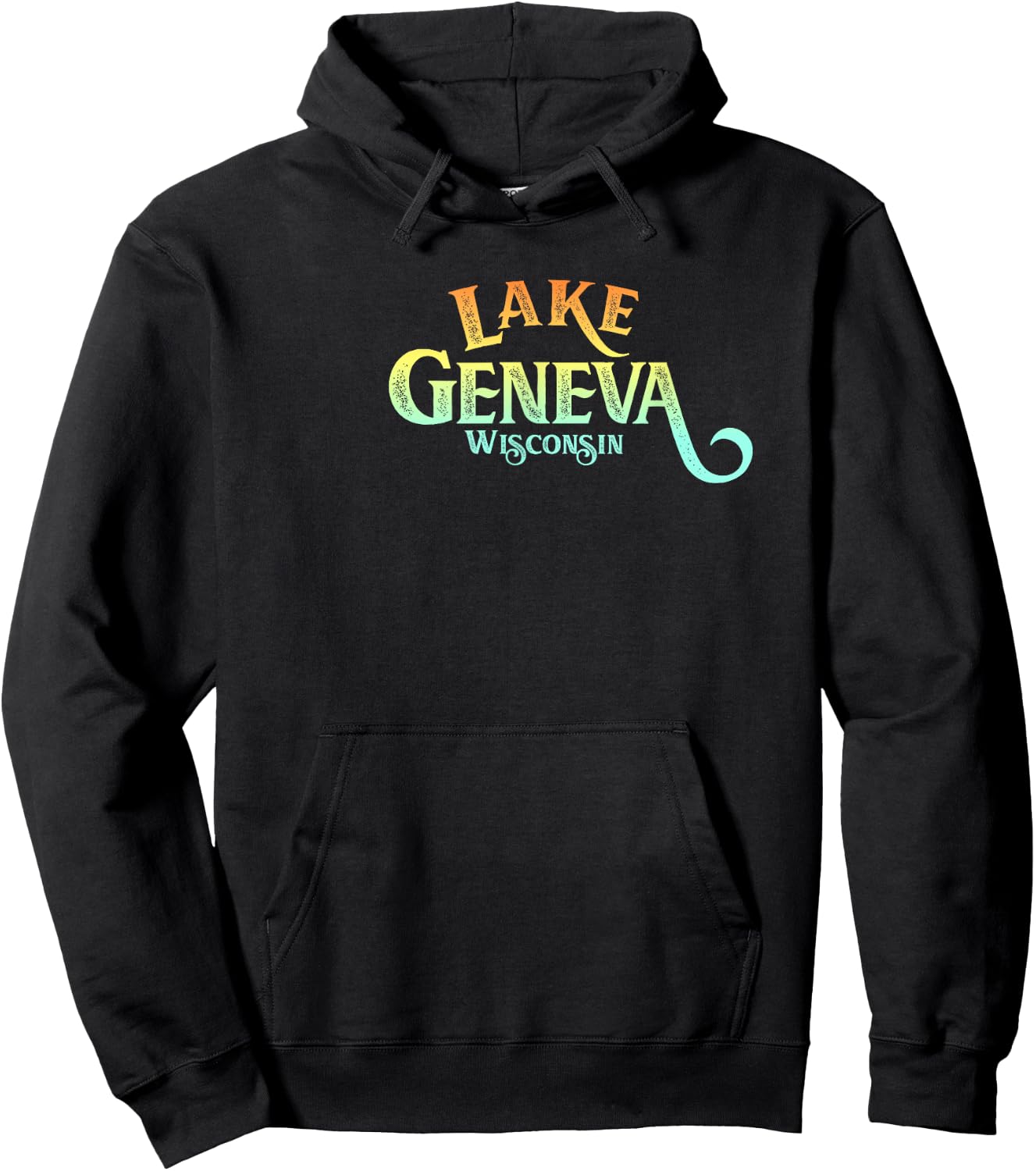 Lake Geneva, Wisconsin, retro, distressed tourism Hoodie - Hoodie | Black
