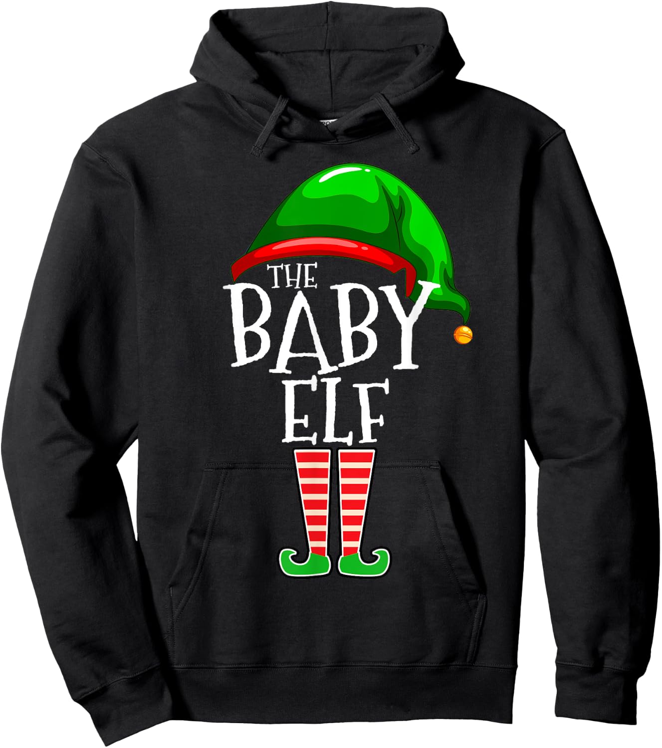 The Baby Elf Group Matching Family Christmas Hoodie - Hoodie | Black