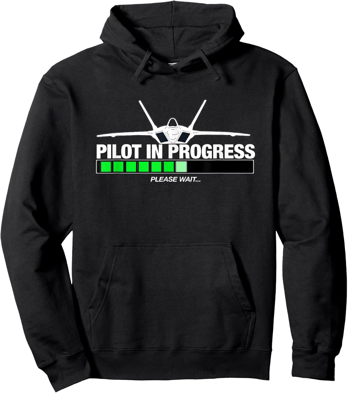 Pilot In Progress, Please Wait- F22 Raptor Airplane Aviation Hoodie - Hoodie | Black