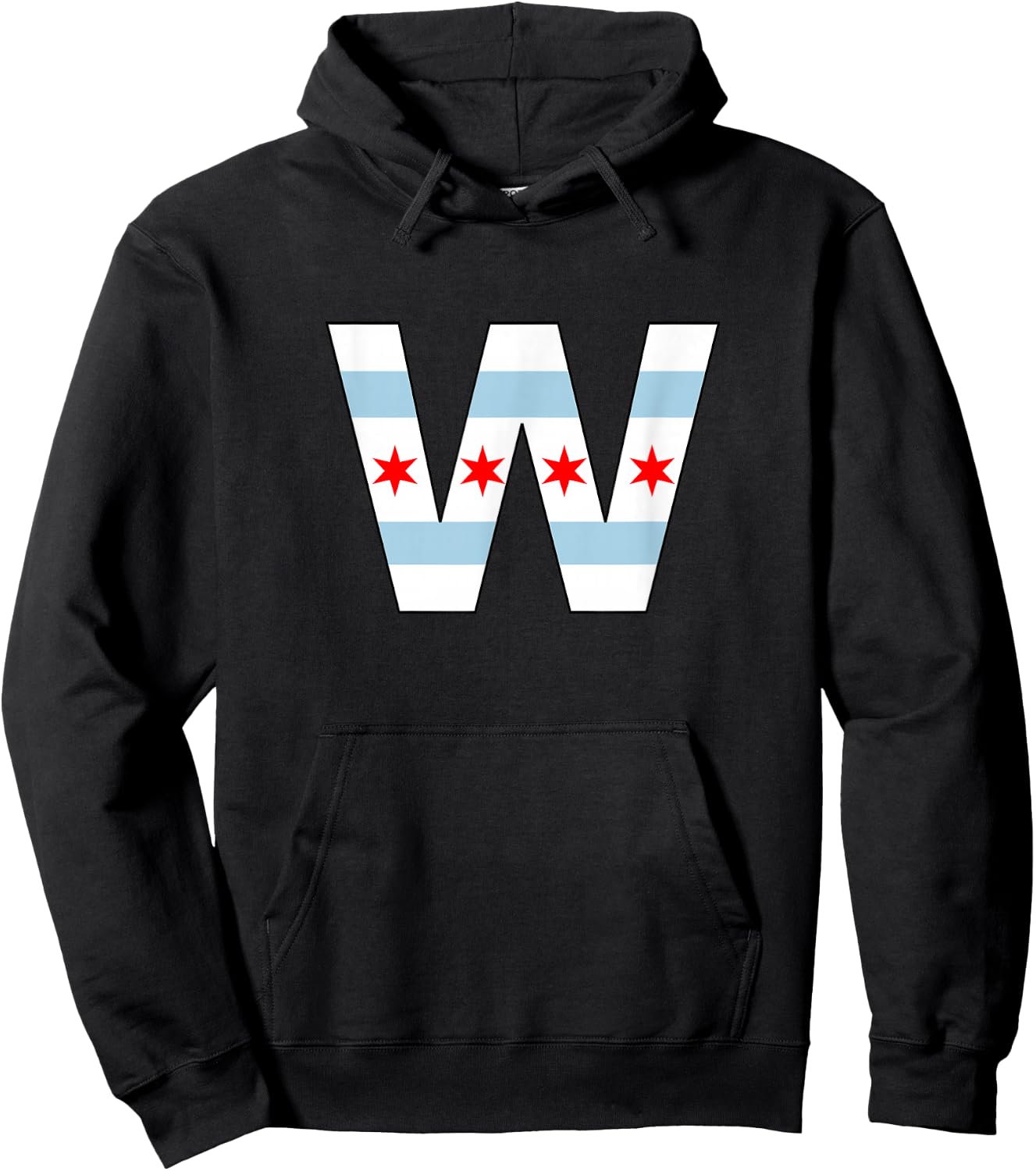 Fly the "W" Chicago City Flag Hoodie - Hoodie | Black