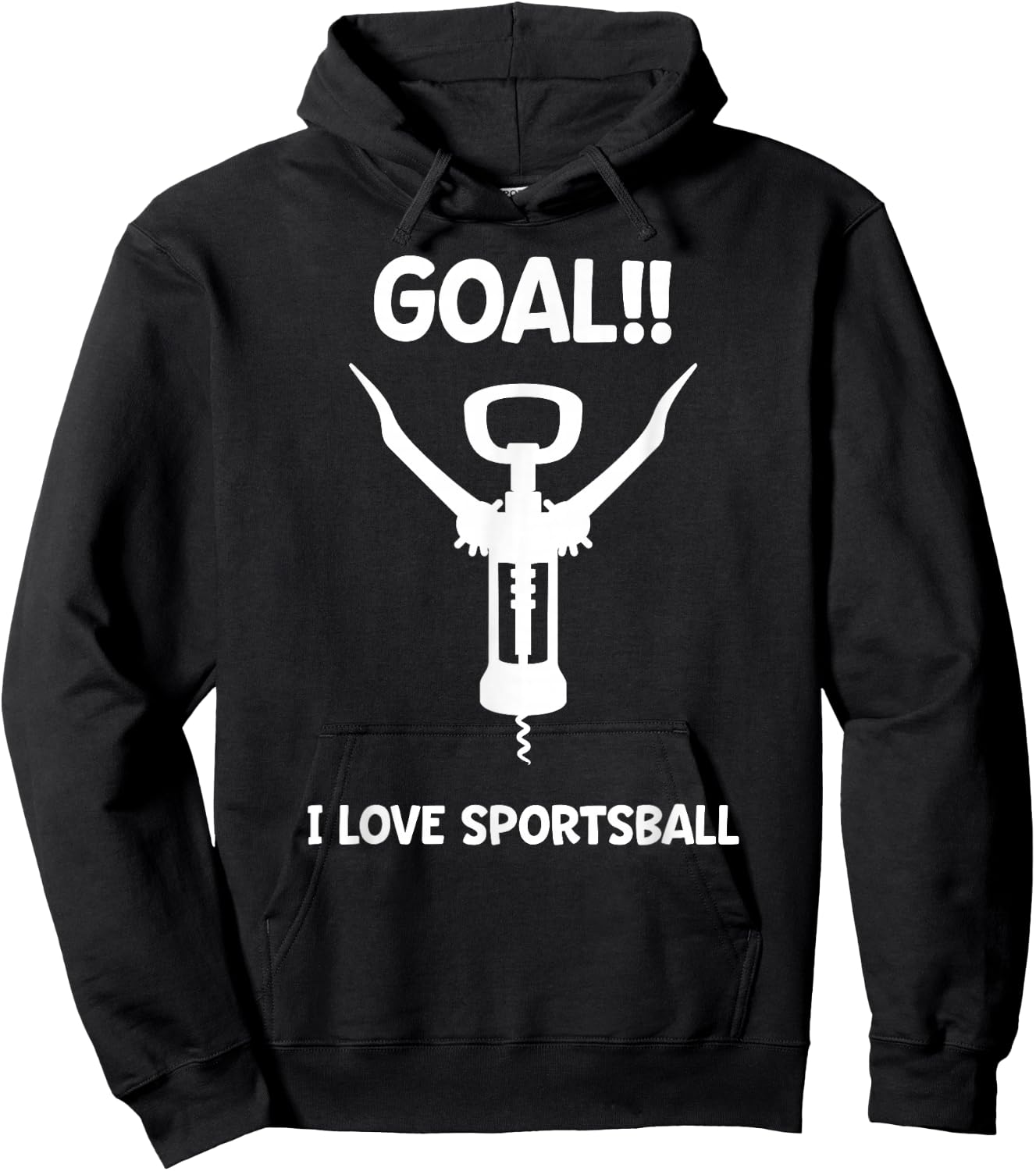 Funny Sports Fan Cheer Shirt Goal Sportsball Wine Gift Hoodie - Hoodie | Black