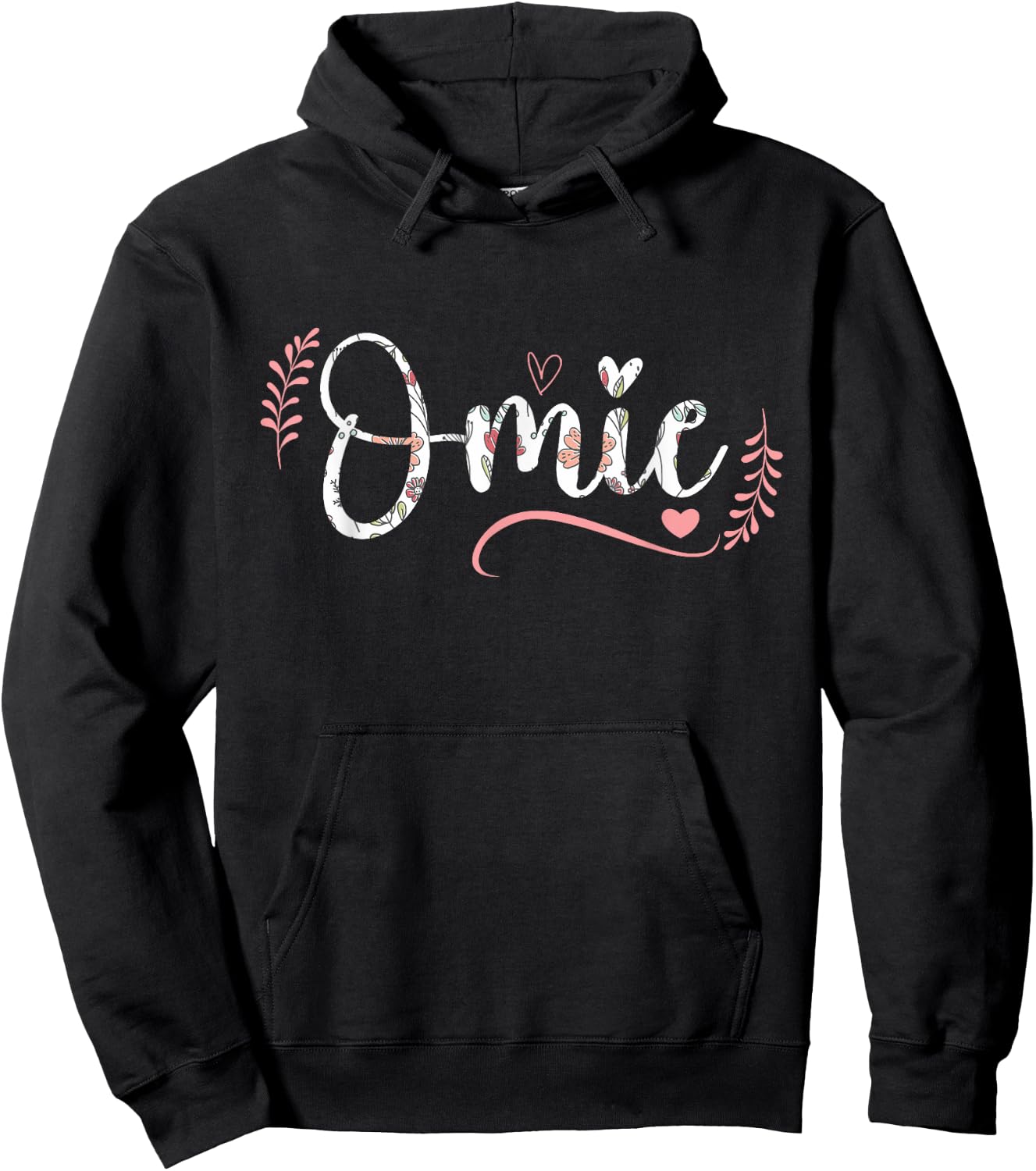 Omie Floral Grandma Christmas Mother's Day Grandparents Hoodie - Hoodie | Black