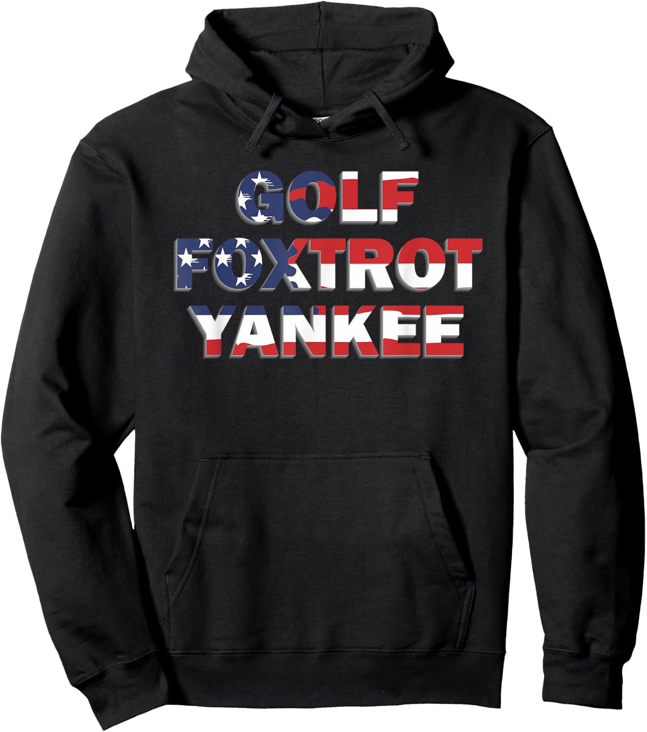Golf Foxtrot Yankee GFY Funny Military Rude Hoodie - Hoodie | Black