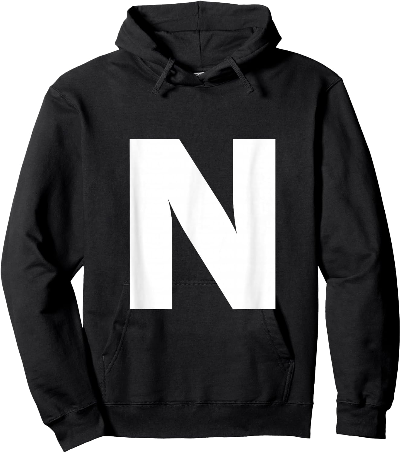 Letter N Capital Alphabet Monogram Initial Hoodie - Hoodie | Black