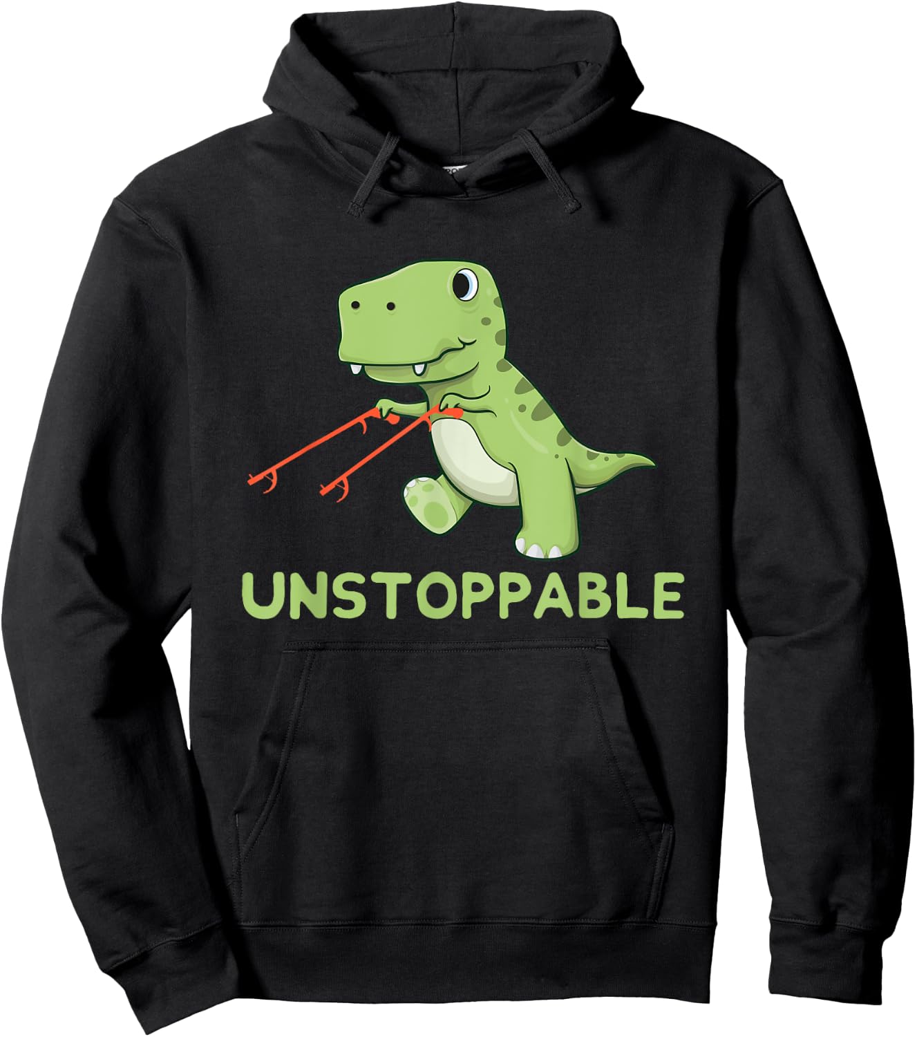 Unstoppable T-Rex With Long Arms Pun Hoodie - Hoodie | Black