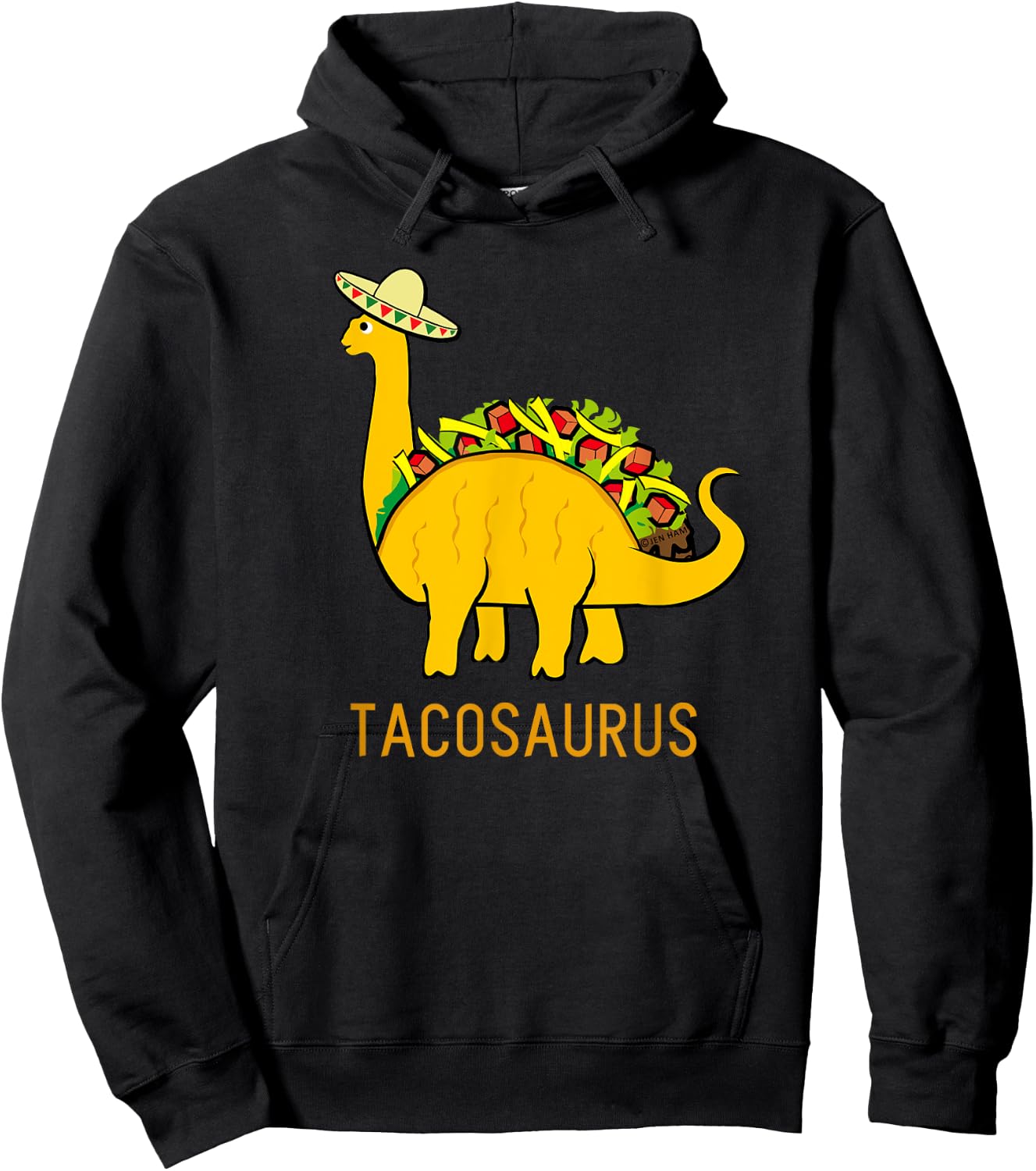 Tacosaurus Shirt Funny Taco Dinosaur Gift Hoodie - Hoodie | Black