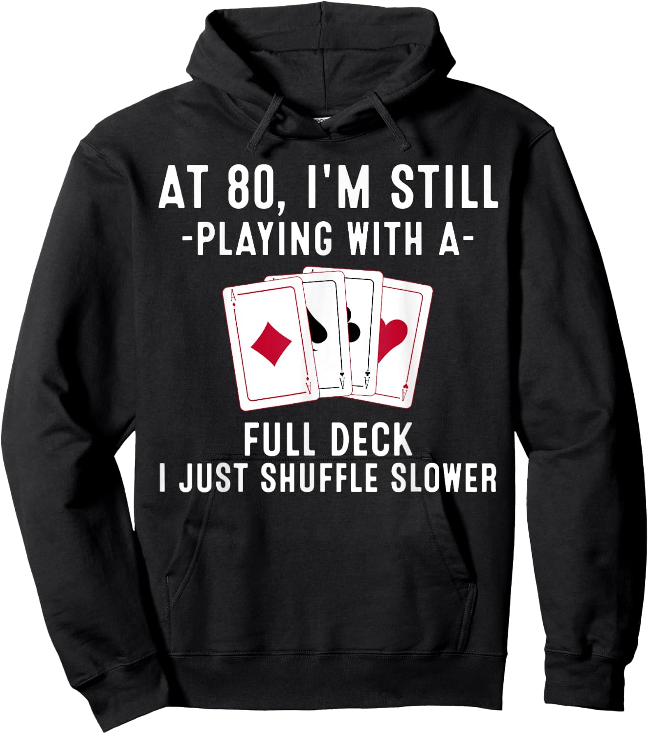 Funny 80th Birthday Gift 80 Year Old Cards Player Hoodie - Hoodie | Black