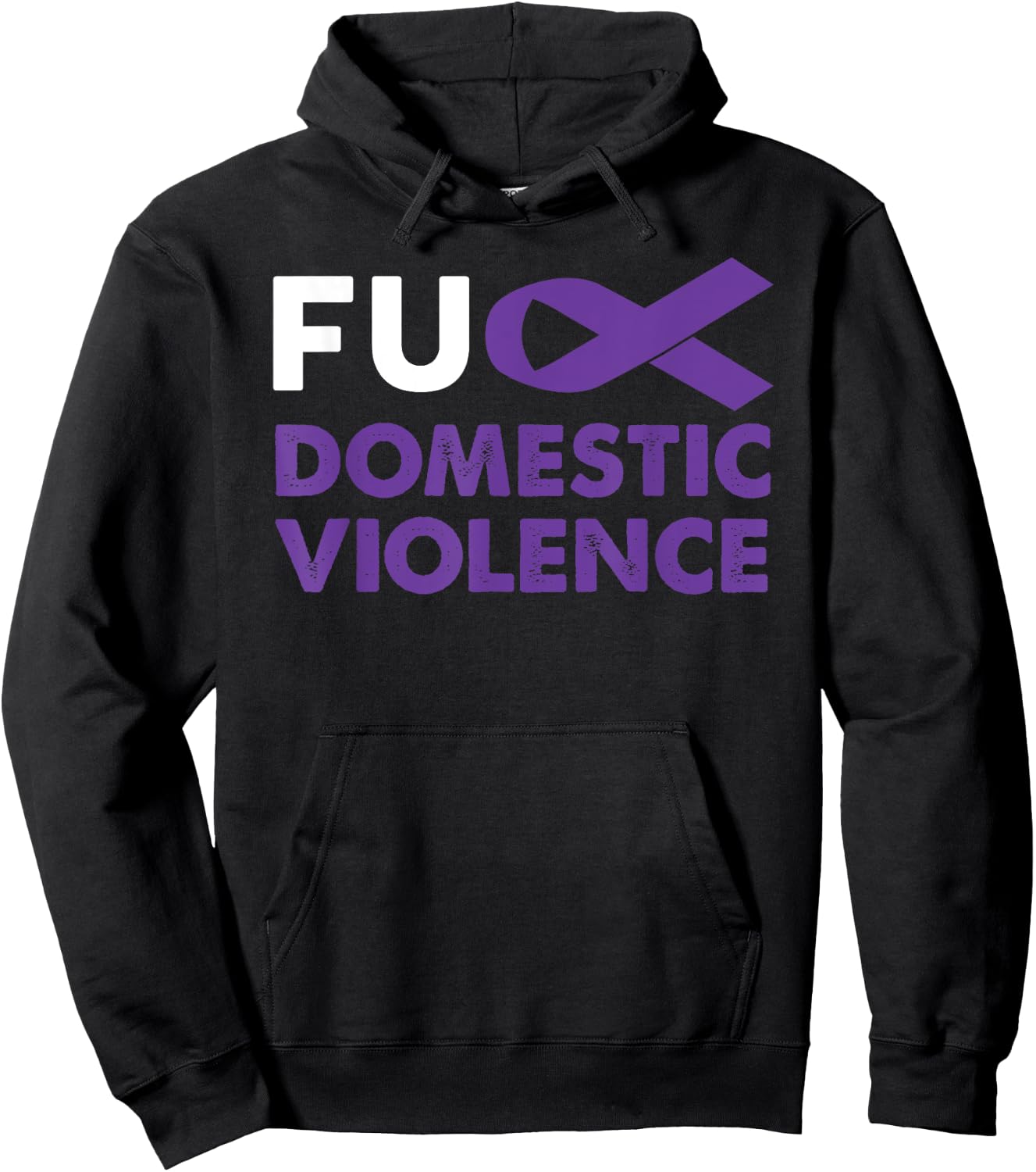 Fuck Domestic Violence Awareness Shirt Support Survivor Gift Hoodie - Hoodie | Black