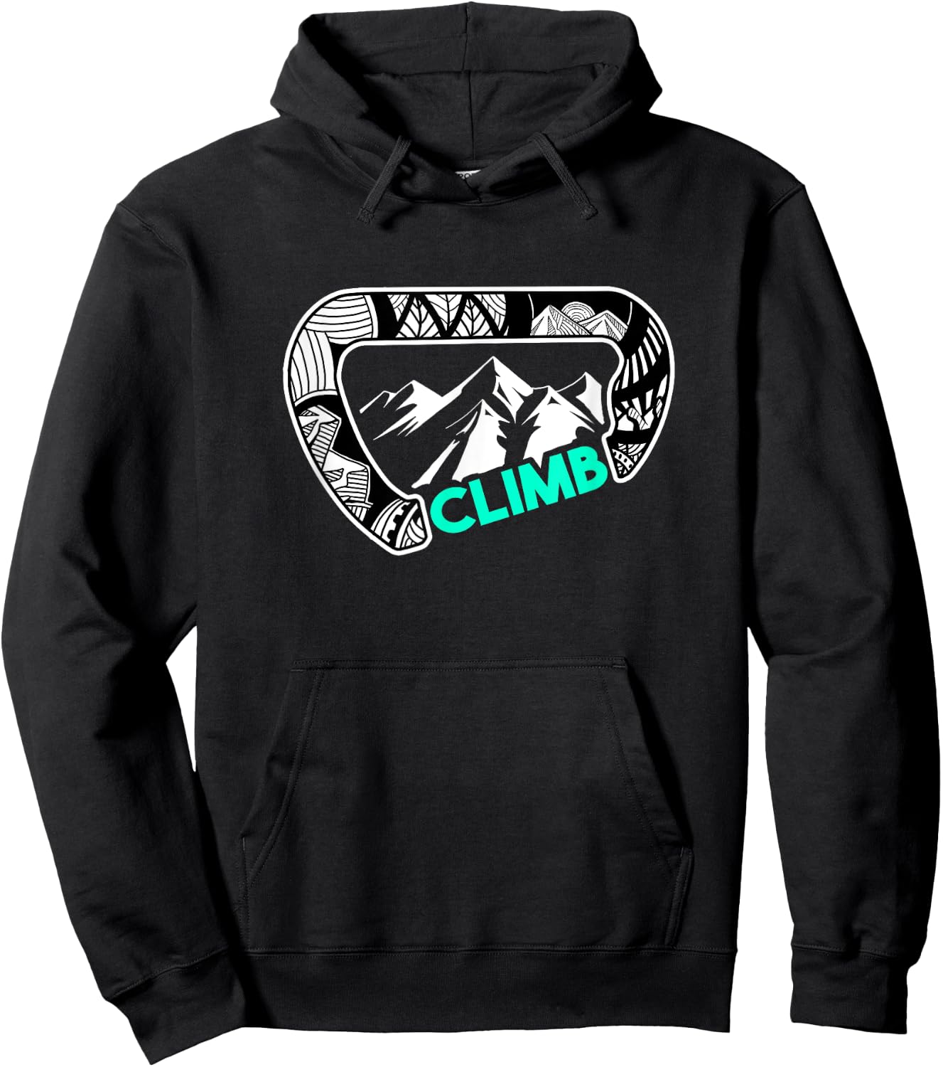 Carabiner Rock Climbing Gifts Print Climbing Bouldering Hoodie - Hoodie | Black