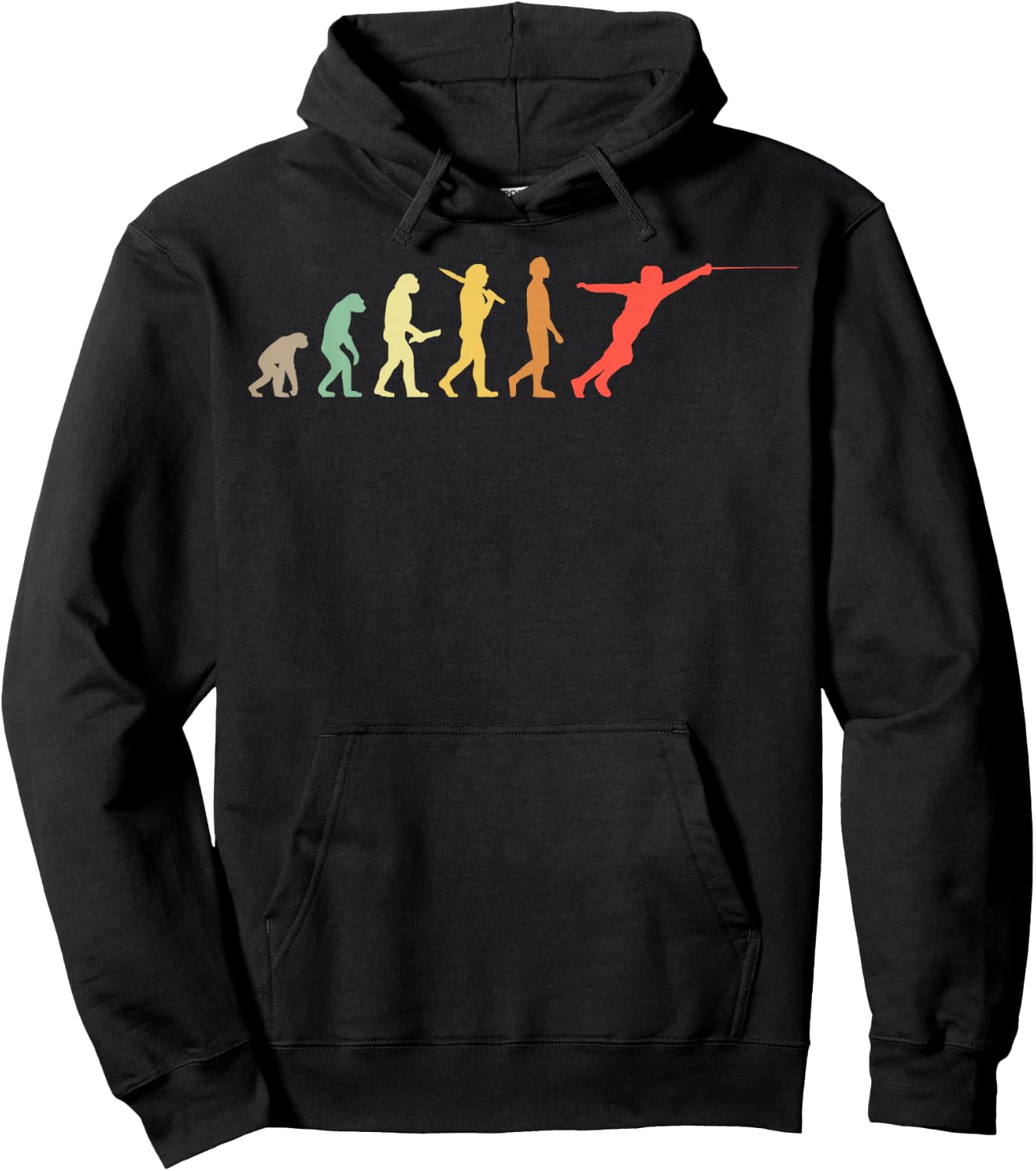 Retro Fencing Evolution Gift Fencers Hoodie - Hoodie | Black