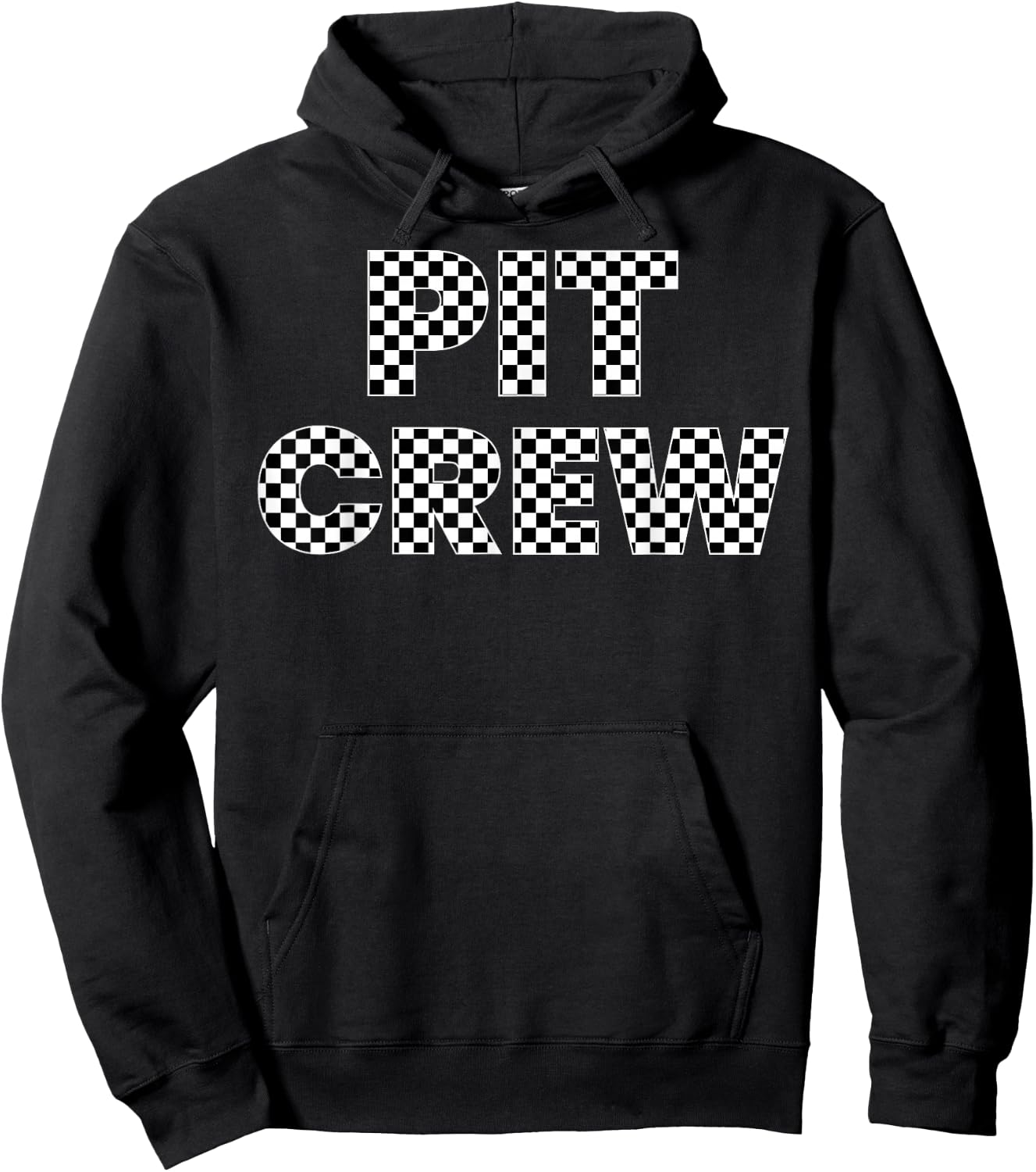 Checked Black White Pit Crew Plaid Race Racing Hoodie - Hoodie | Black
