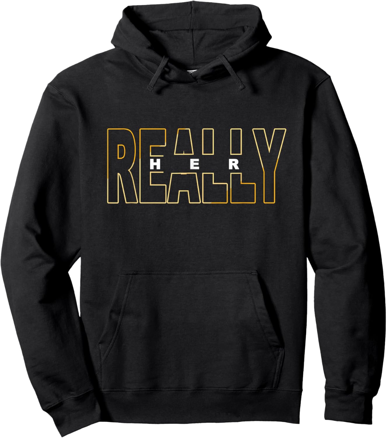 Orange Really HER Orange Color Graphic Hoodie - Hoodie | Black