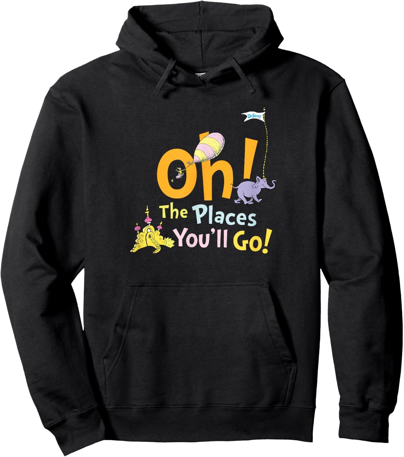 Dr. Seuss Oh The Places You'll Go Hoodie - Hoodie | Black