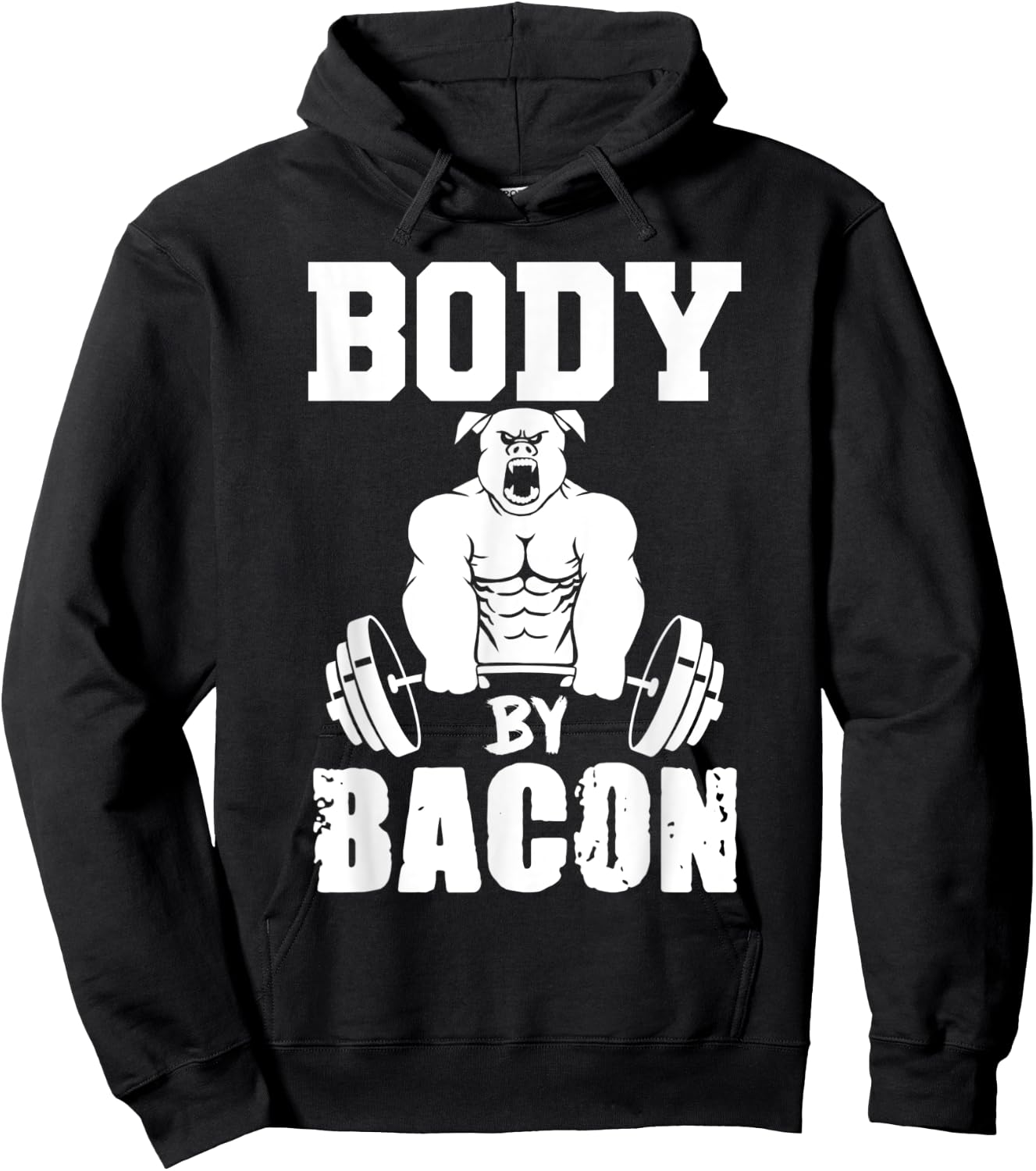 Funny Body By Bacon Gym Lifting Hoodie - Hoodie | Black
