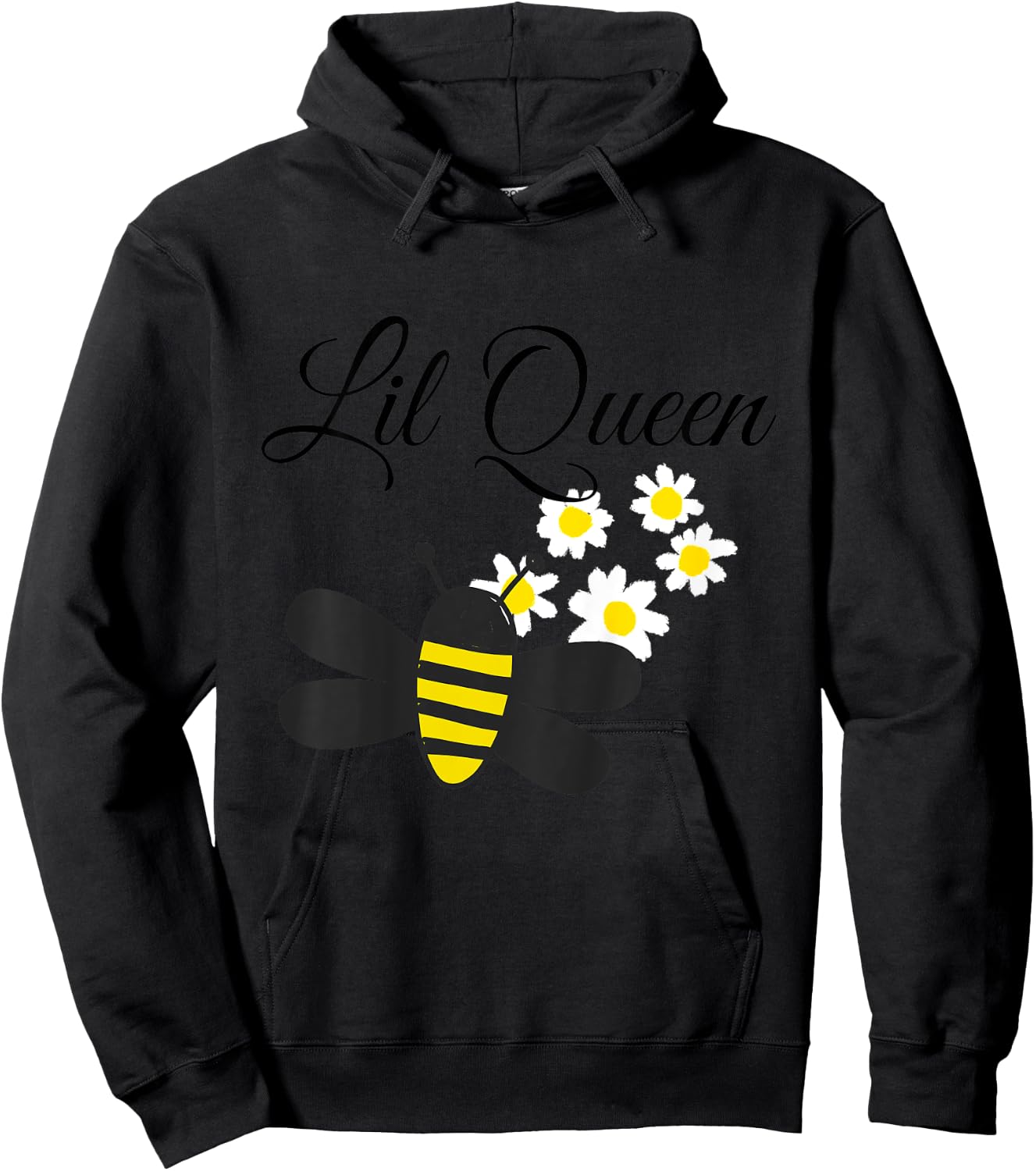 Youth Lil Queen Bee Girls Kids Funny Shirts Hoodie - Hoodie | Black