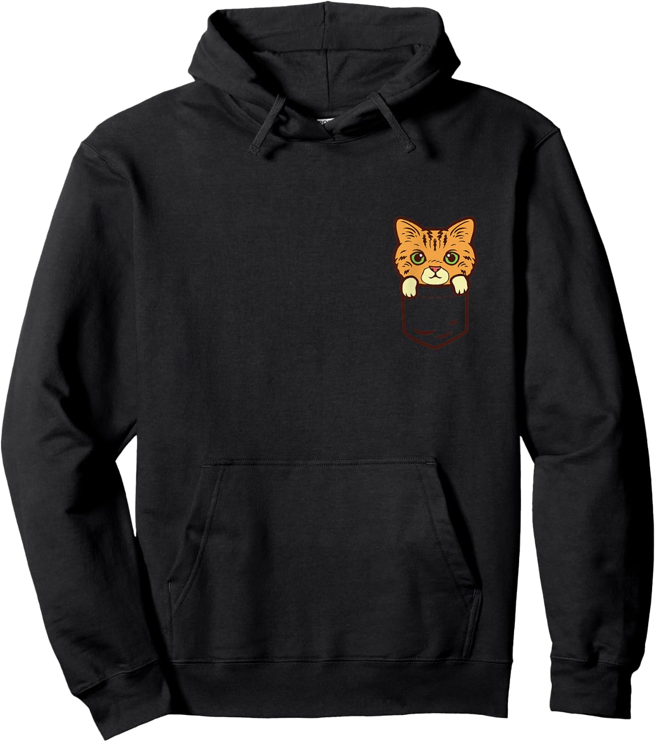 Pocket Cat Cute Kitten Face Pet Lover Owner Men Women Gift Hoodie - Hoodie | Black