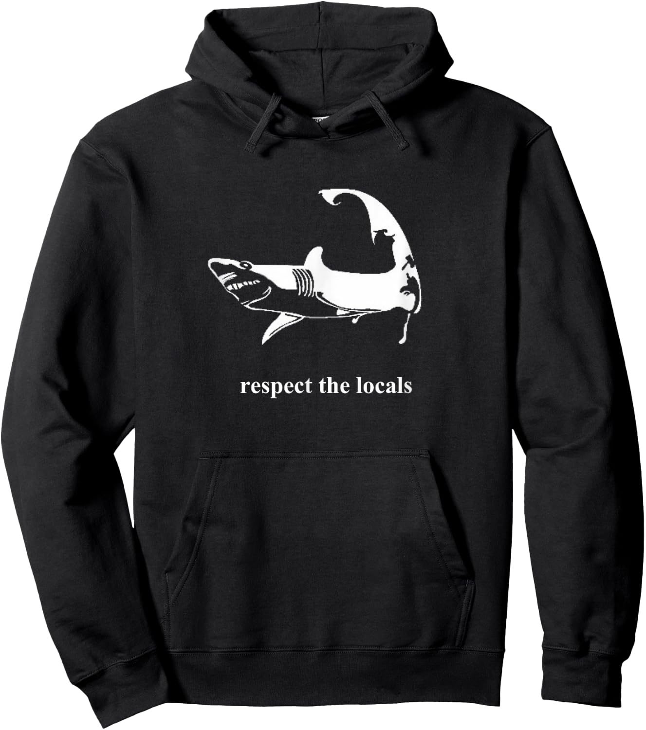 Cape Cod Shark Respect The Locals Hoodie - Hoodie | Black