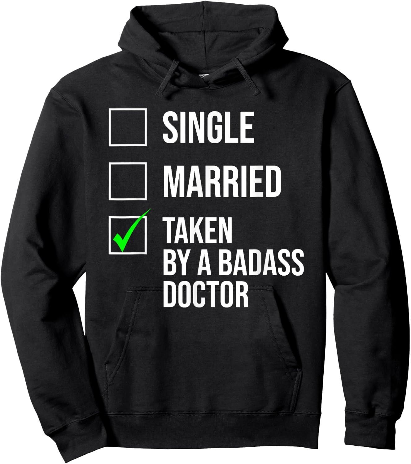 Single Married Taken By A Badass Doctor Cute Couple Hoodie - Hoodie | Black