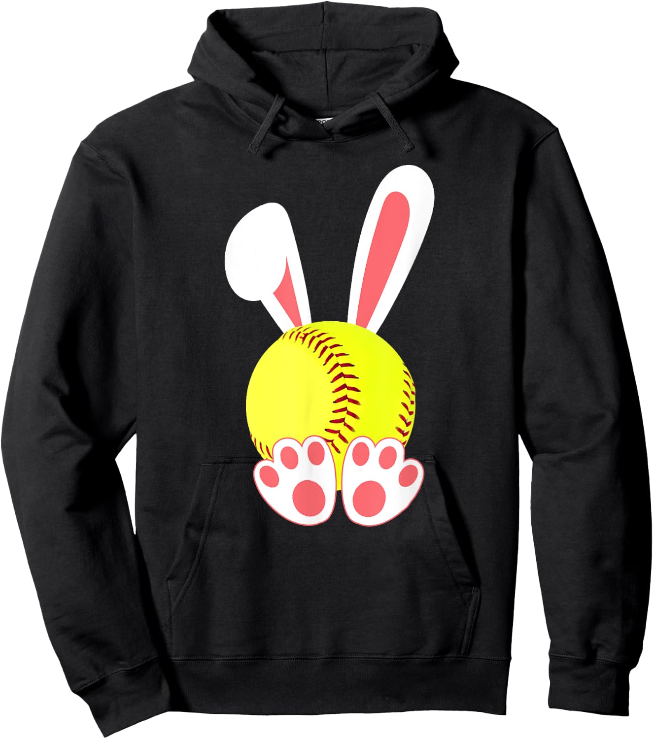 Softball Easter Bunny Funny Girls Softball Player Hoodie - Hoodie | Black