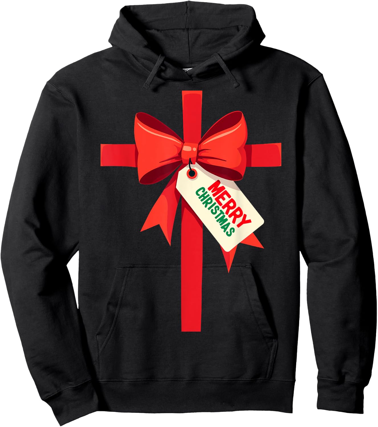 Funny Christmas Bow Xmas Present Costume Merry Christmas Hoodie - Hoodie | Black