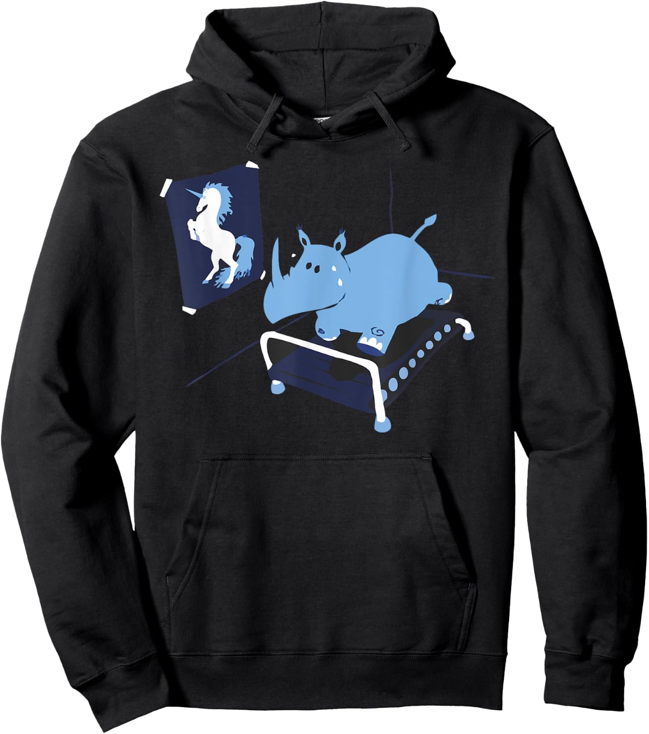 Rhino = Fat Unicorn - Popular Adult Humor Hoodie - Hoodie | Black