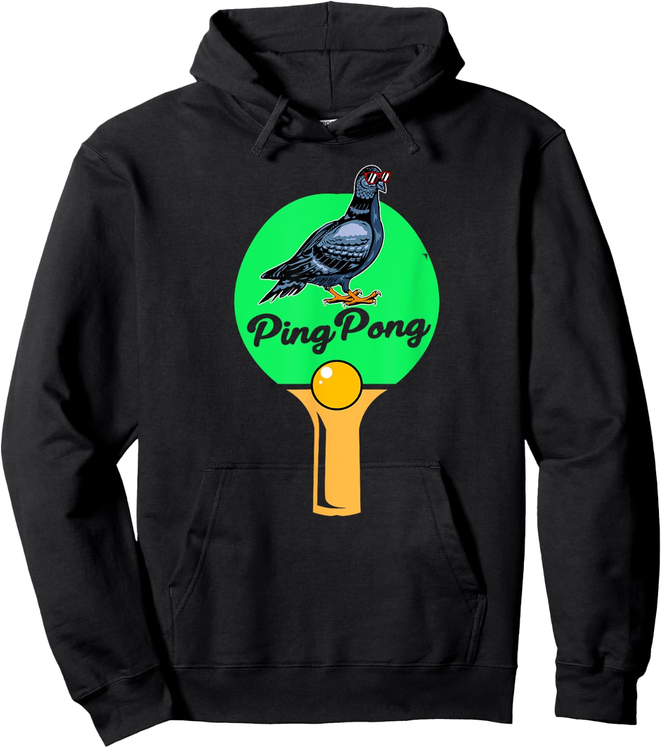 Pigeon Gifts For Pigeon Racing Men Women Kids Pigeon Ping Pong Black -Adults Small Classic Fit Short Sleeve Cotton 60% Polyester 40% Hoodie - Hoodie | Black