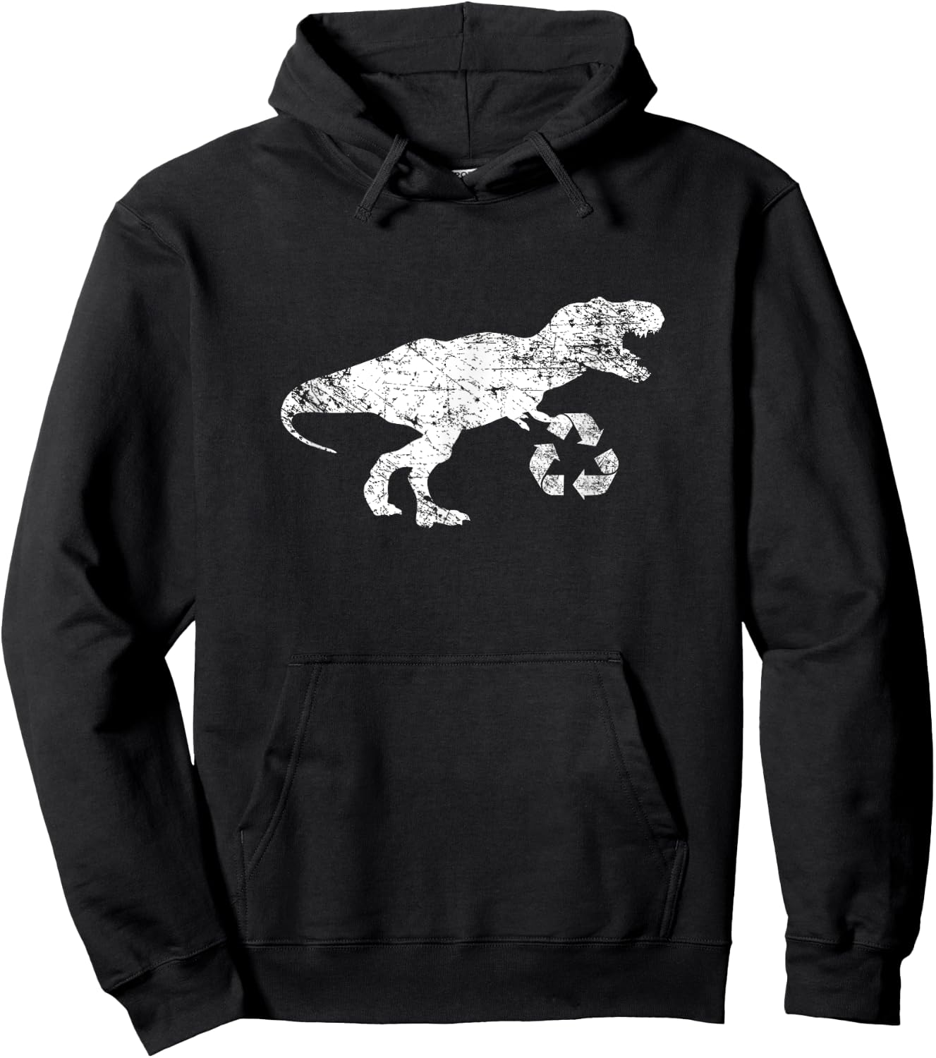 Recycle Rex Shirt Funny Cute Earth Day Dinosaur Recycle Gift Hoodie - Hoodie | Black