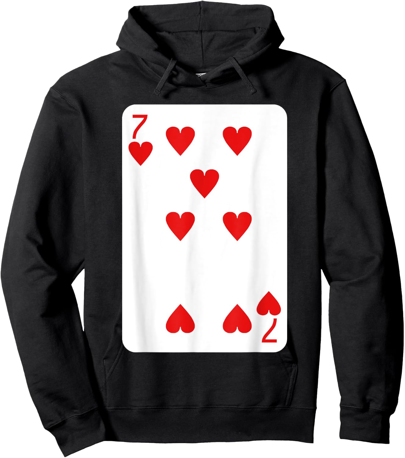 Seven Of Hearts Playing Cards Halloween Costume Casino Easy Hoodie - Hoodie | Black