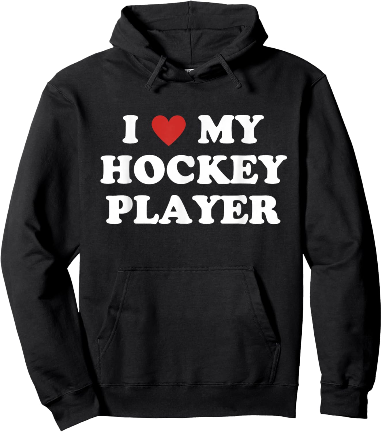I Love My Hockey Player, Hockey Mom Dad Hoodie - Hoodie | Black