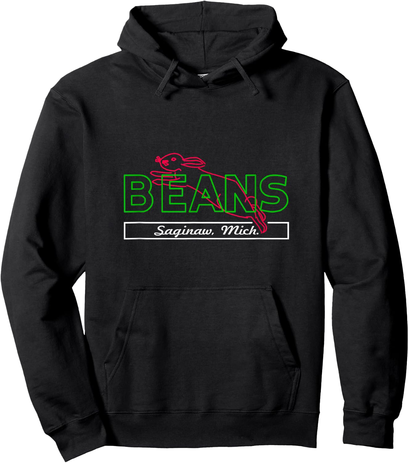 Beans Bunny Saginaw Michigan Nostalgia Hoodie - Hoodie | Black