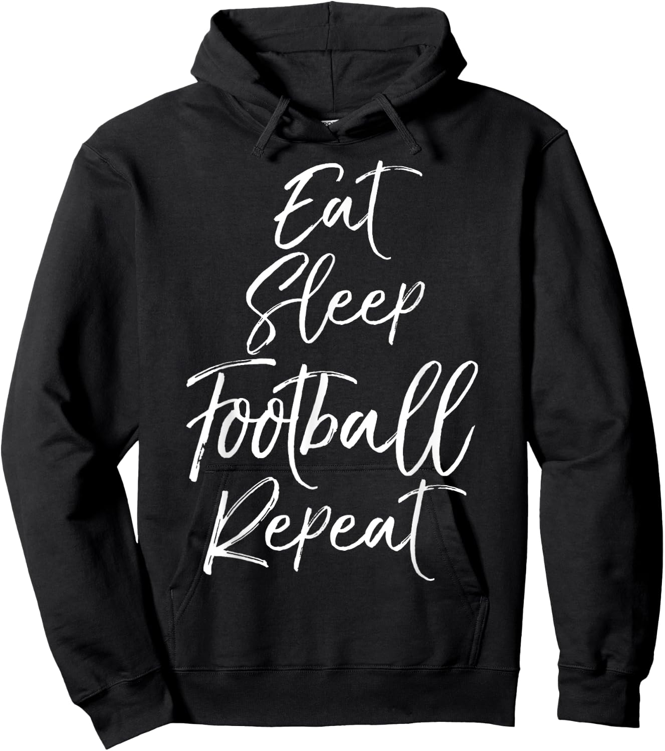 Funny Obsessed with Football Gift Eat Sleep Football Repeat Hoodie - Hoodie | Black