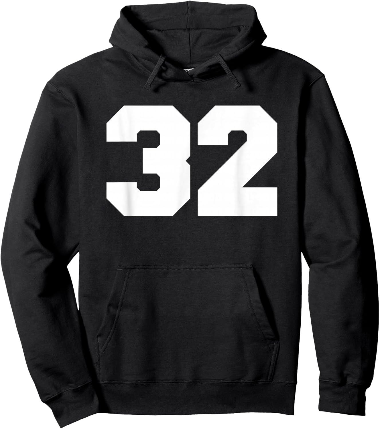 Number 32 Sports Jersey Player #32 Fan FRONT Print Varsity Hoodie - Hoodie | Black