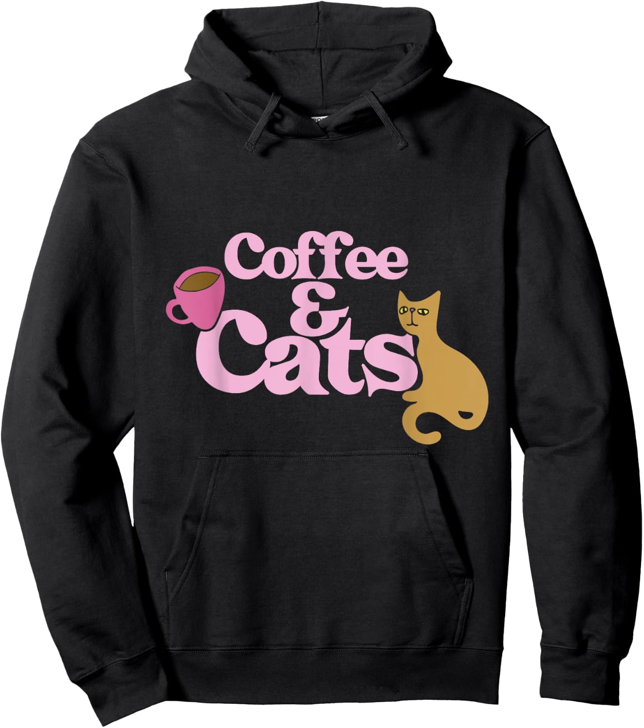 Coffee and Cats shirt cat lovers I love coffee Men Women Girls Kids Hoodie - Hoodie | Black