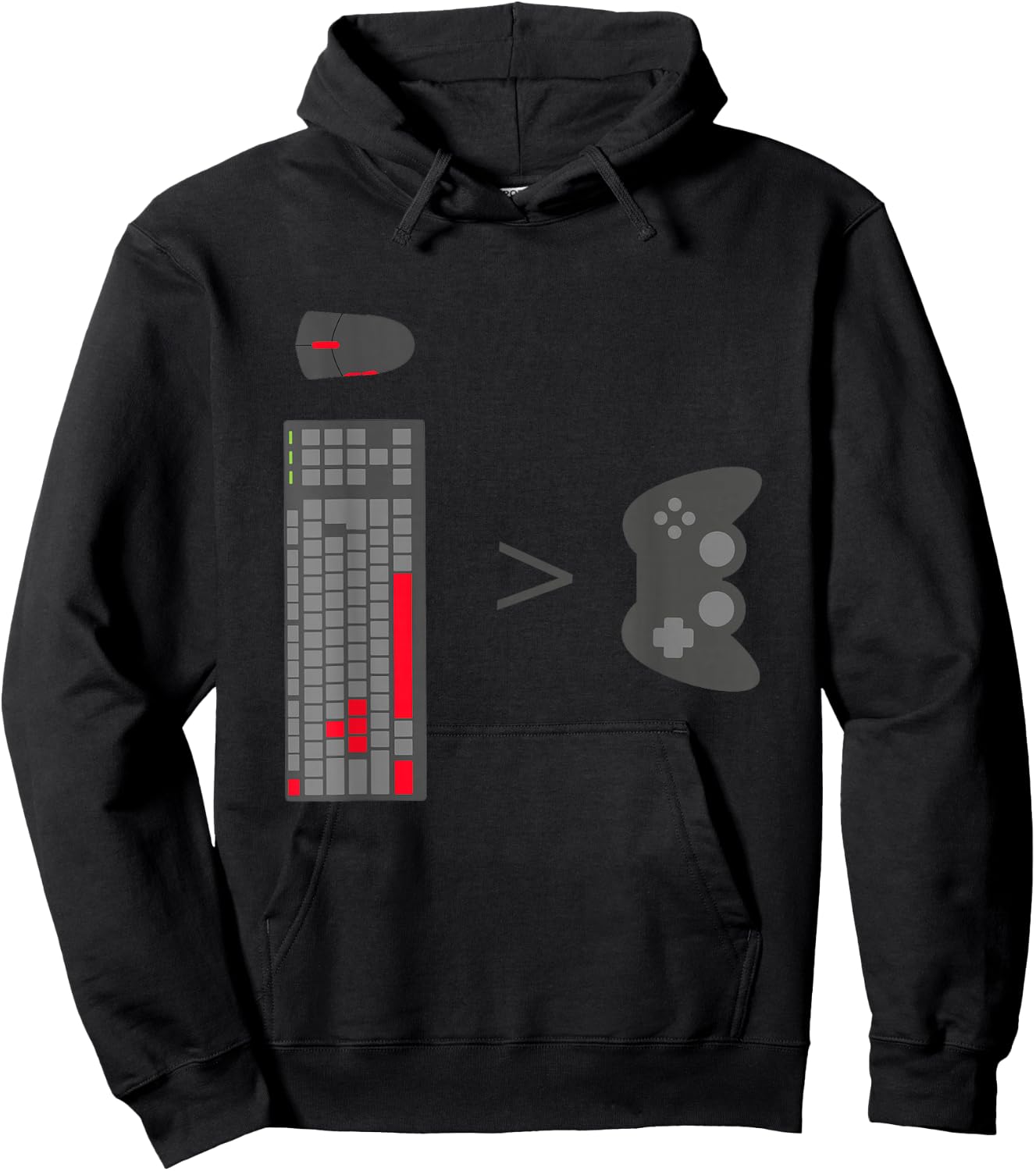 Gamer PC keyboard Mouse vs Console Gaming Hoodie - Hoodie | Black