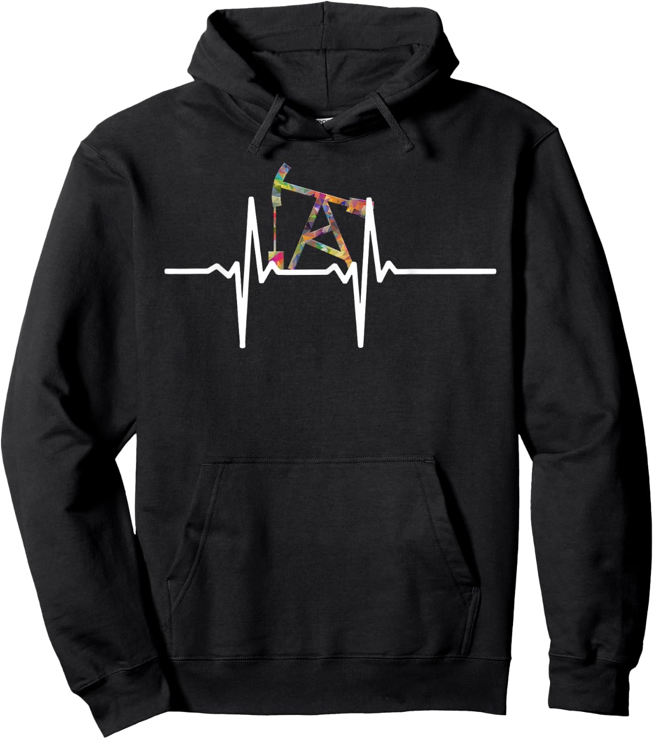 Oilfield Driller, Rig Worker, Heartbeat Hoodie - Hoodie | Black