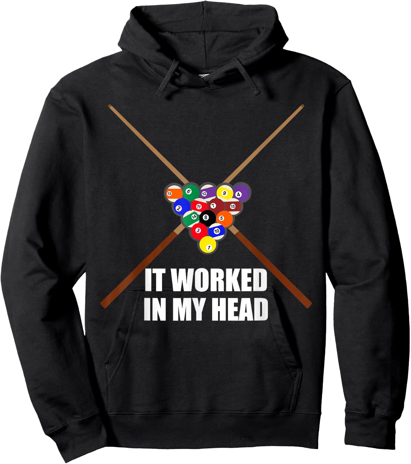 It Worked in My Head Pool Funny Pool Player Hoodie - Hoodie | Black
