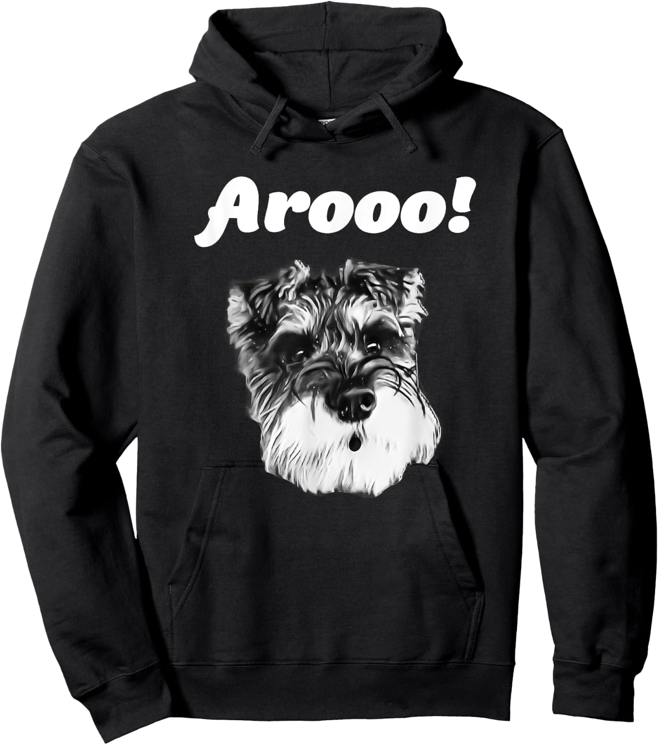 Schnauzer Arooo Barking T Shirt Hoodie - Hoodie | Black
