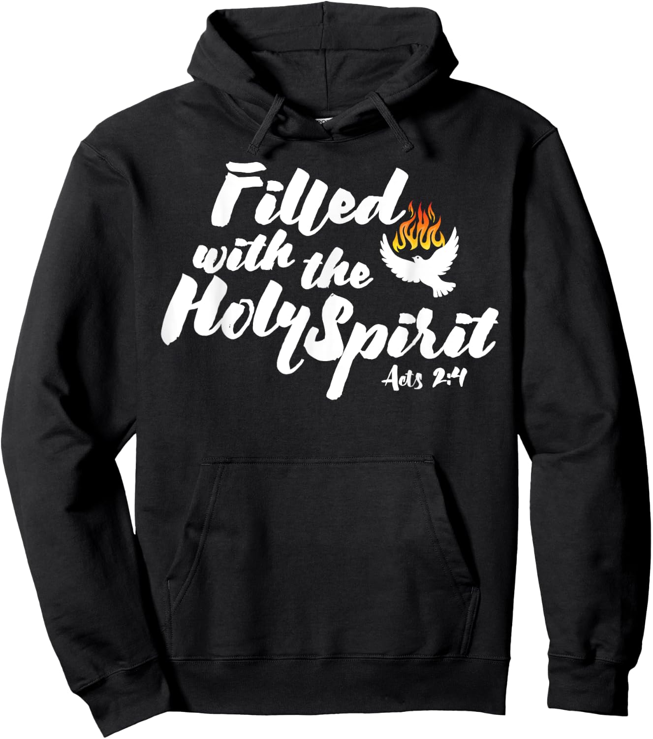 Tongues of Fire Flame Holy Spirit Acts 2 Pentecost Dove Hoodie - Hoodie | Black