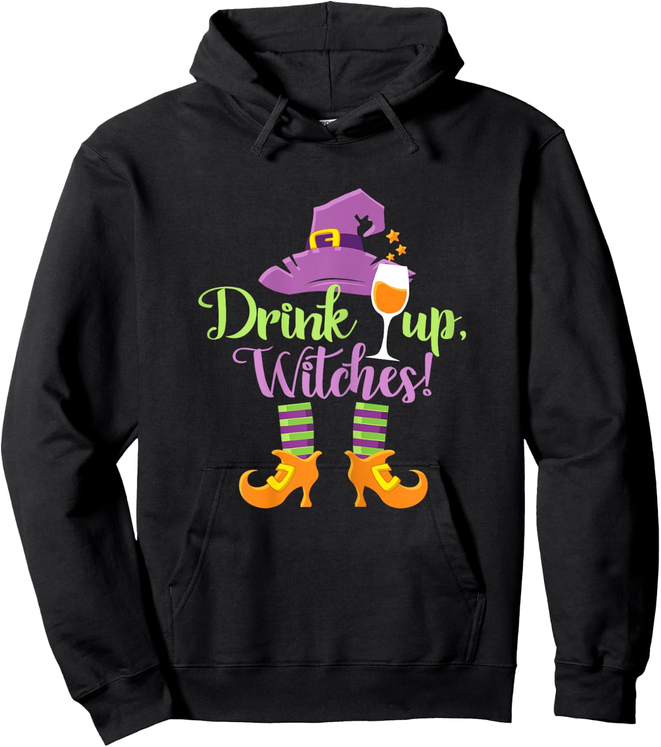 Halloween Funny Drink Up Witches Hoodie - Hoodie | Black